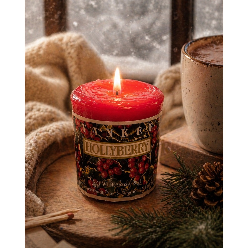 Set of 6 Yankee Candle Hollyberry Samplerโ Votive Candles
